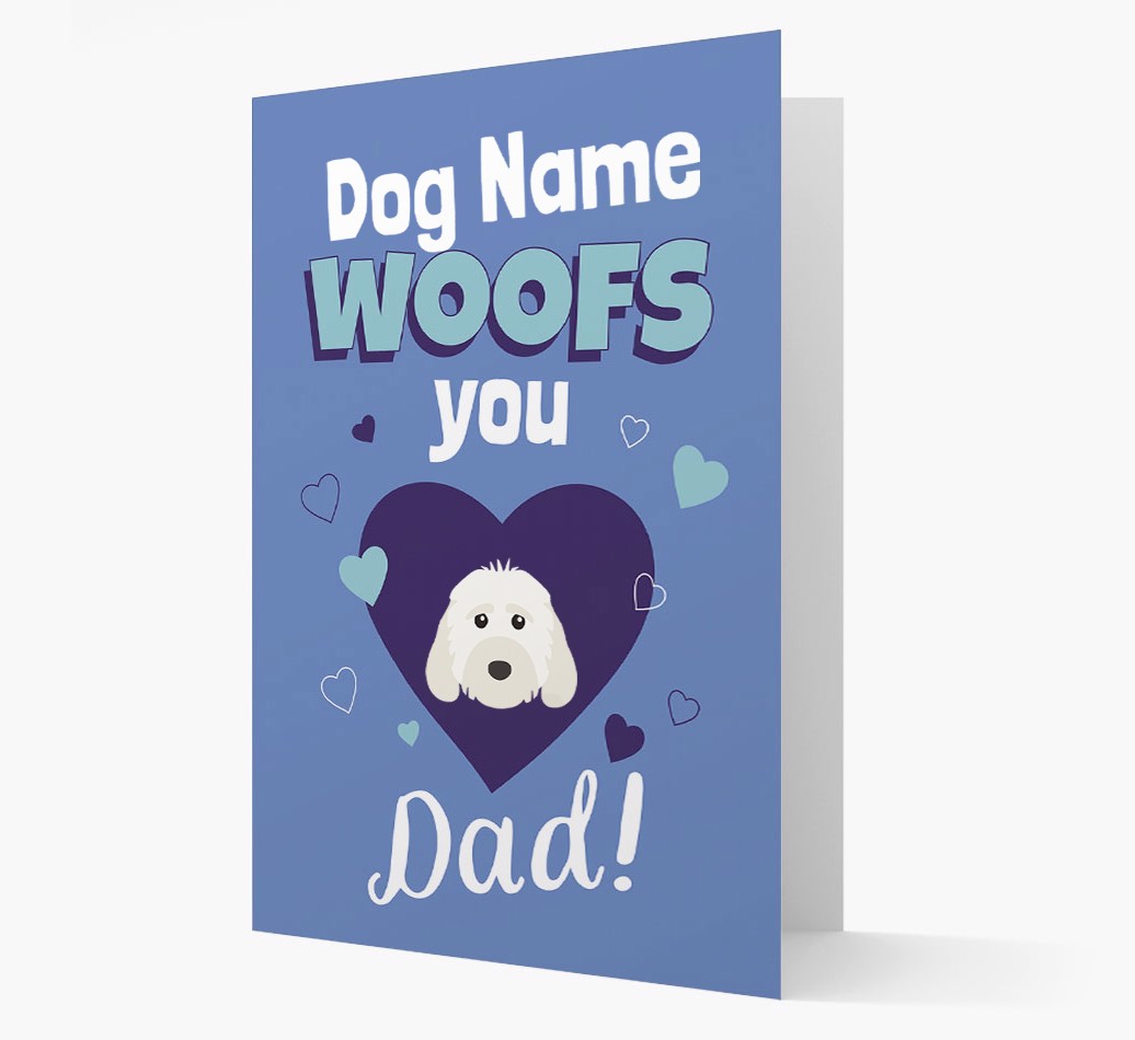 'I woof you Dad' - Personalised {breedFullName} Card